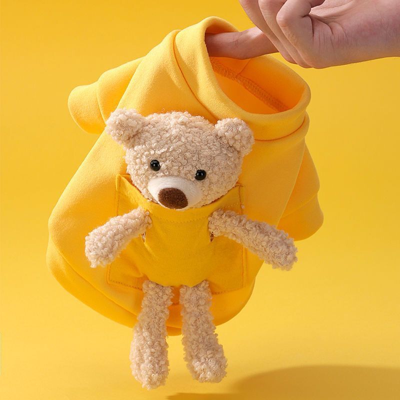 Autumn and winter bear hoodie small and medium-sized two-legged dog clothes