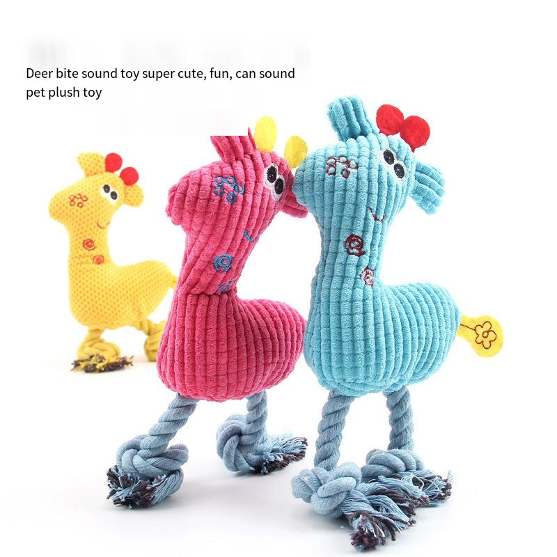 Dog vocalization toy creative knitting Sika deer