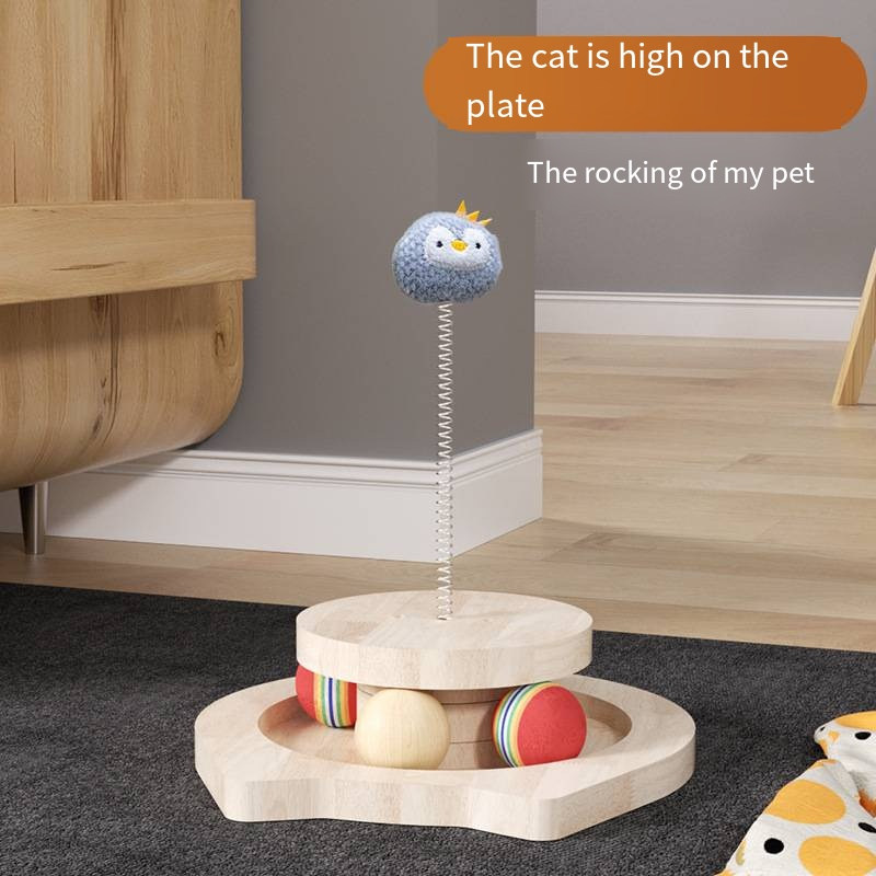 Oak cat toy cat self hi plate toy ball track