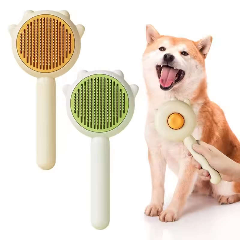 Pet Grooming Cat Deshedding Brush Self Clean Pet Dog Massaging Brush For Short and Long Hair Animal