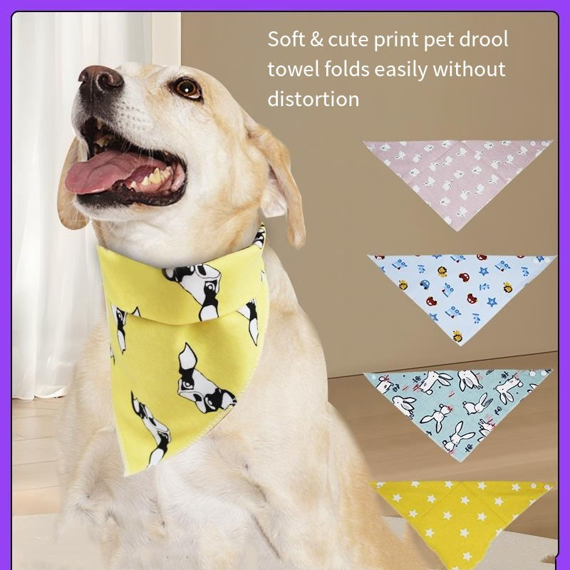 Pet triangle towel Coe Fund fur medium to large dog saliva towel photo accessory