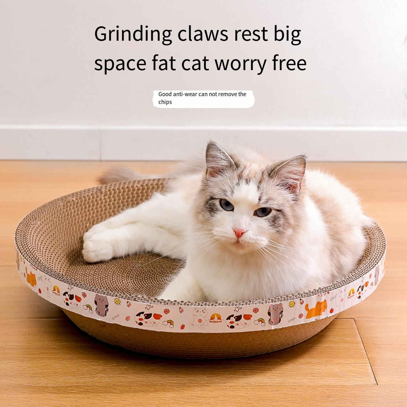 Simple bowl cat litter corrugated paper cartoon cat scratching board