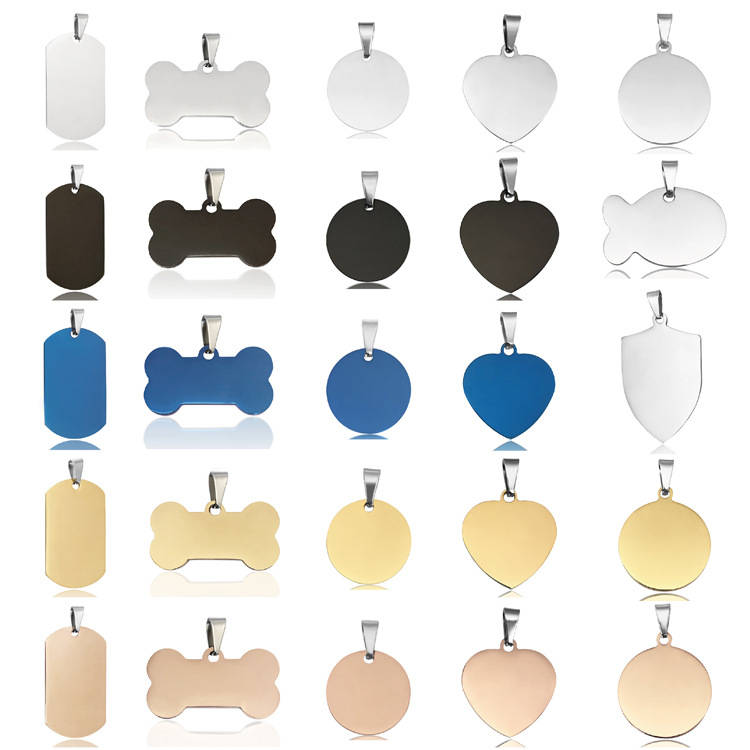 Stainless steel dog tag Titanium steel military tag pendant Metal pet tag